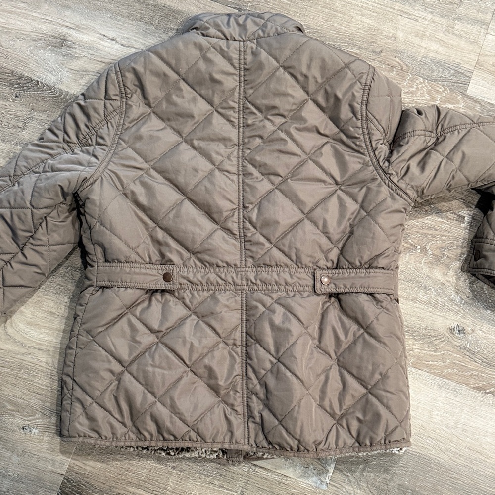 Thread & Supply Quilted Brown taupe Olive tan Jacket sz l - Picture 6 of 6